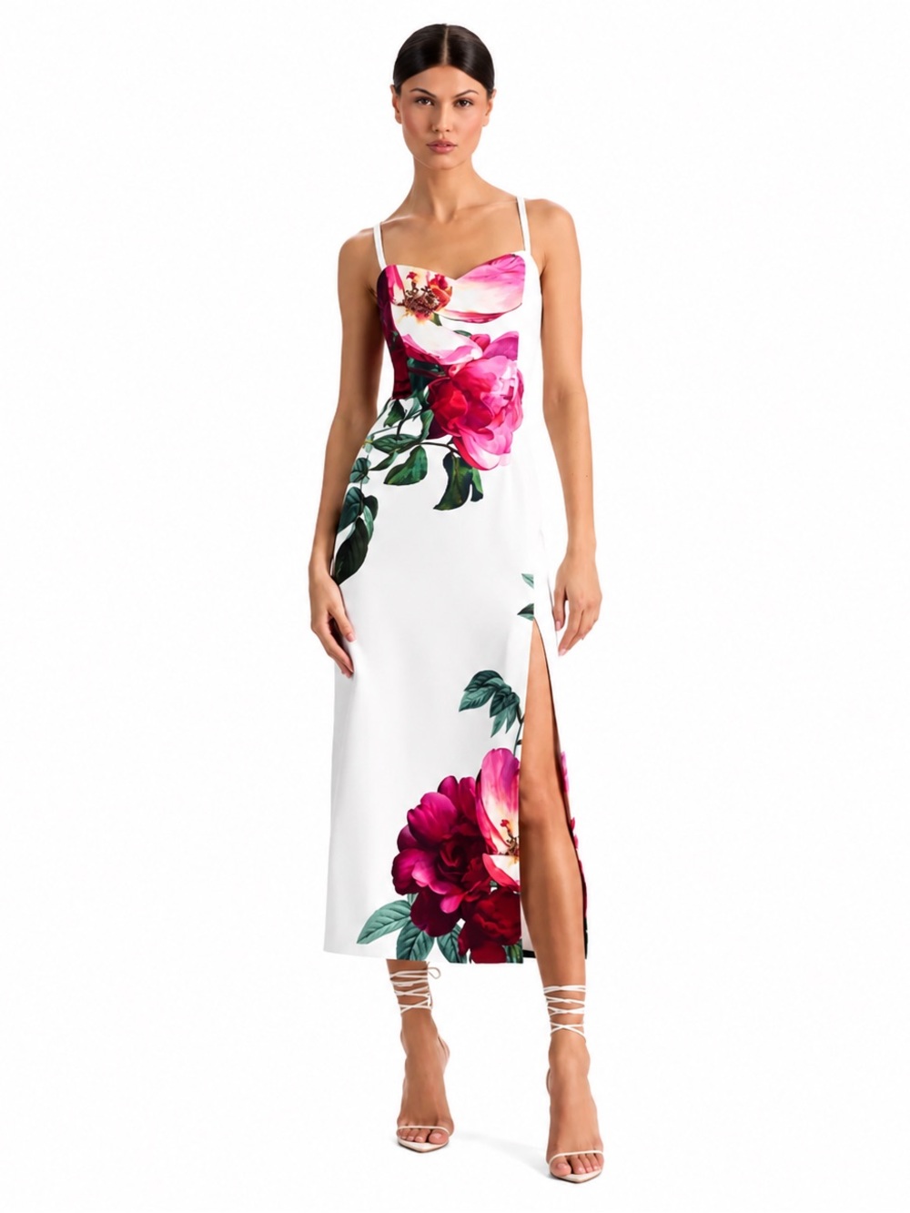 Alice + Olivia Nina Empress Bloom Floral Midi Dress Size 0 NWT